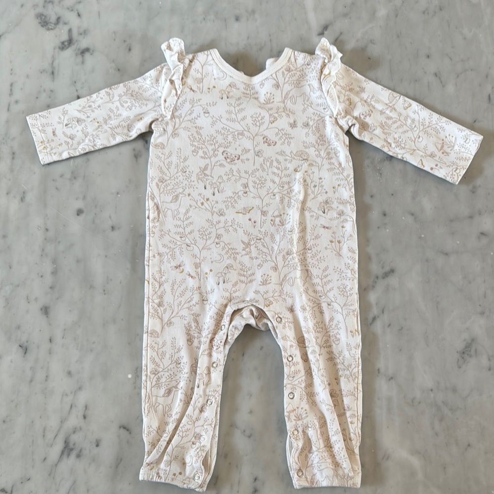 Pehr Floral Long Sleeve Girl Onesie - 12/18 Month